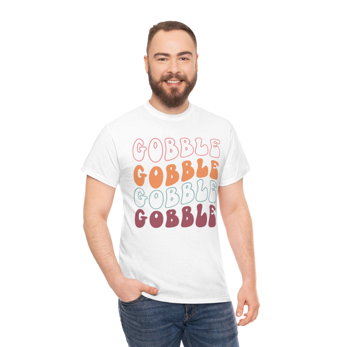 Gobble Gobble Thanksgiving Shirt, Thanksgiving Tee, Thanksgiving, Retro Shirt, Groovy Text Shirt, Gifts for Anyone