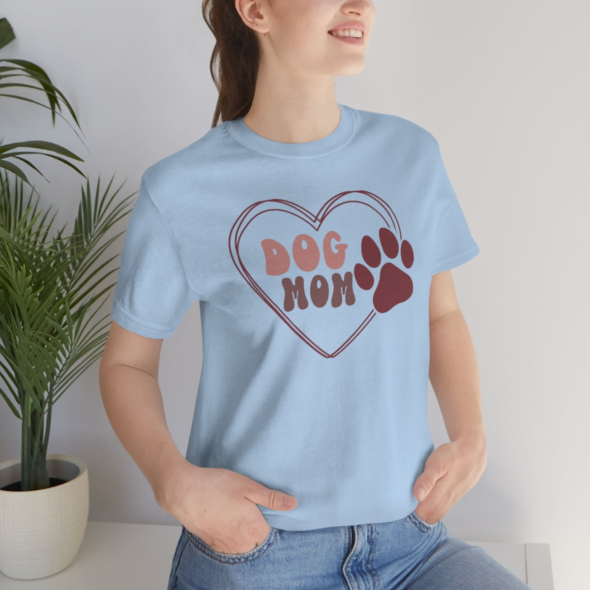 Dog Mom Heart Unisex Jersey Short Sleeve Tee