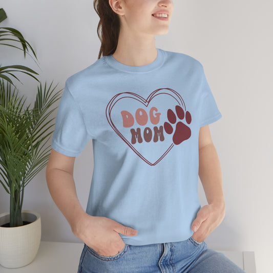 Dog Mom Heart Unisex Jersey Short Sleeve Tee