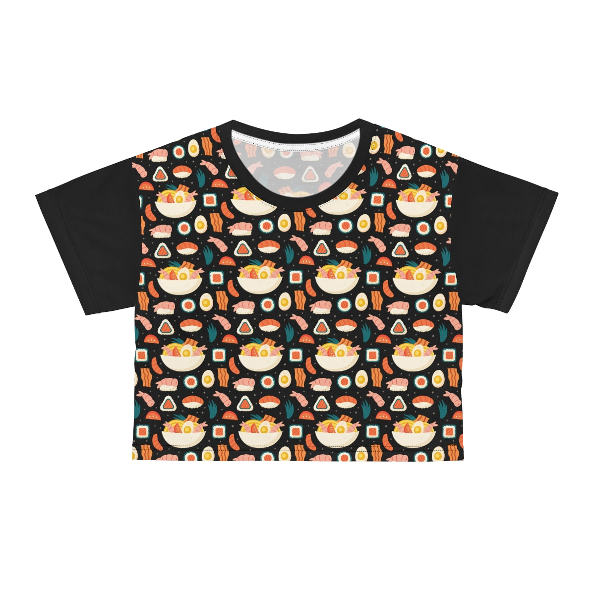 Sushi Crop Top, Gifts for Her, Crop Top, All Over Print, Sushi Lovers, Sushi Obsessed, Gift Idea for Her, Gift Idea for Foodies