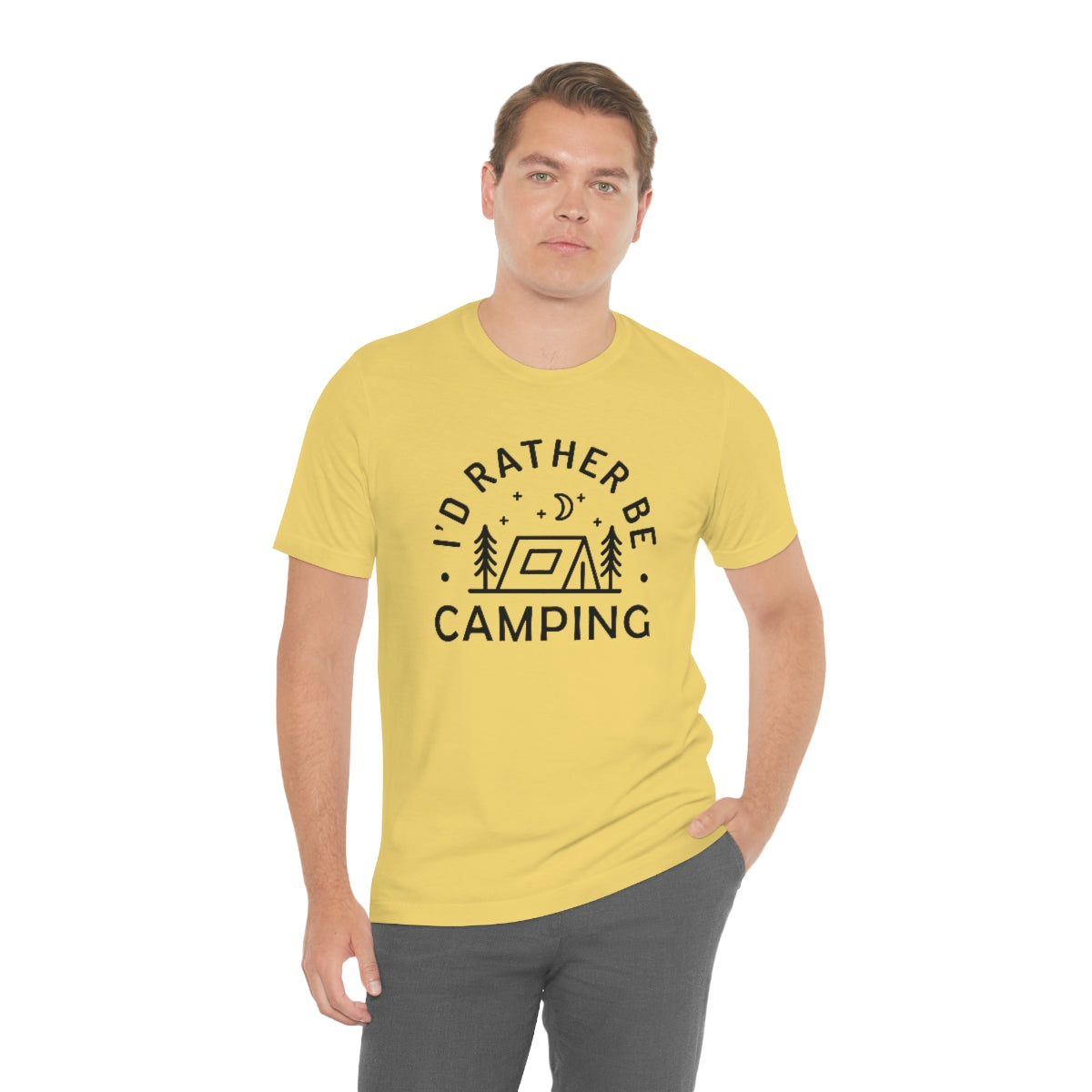 I'd Rather Be Camping Unisex Jersey Short Sleeve Tee