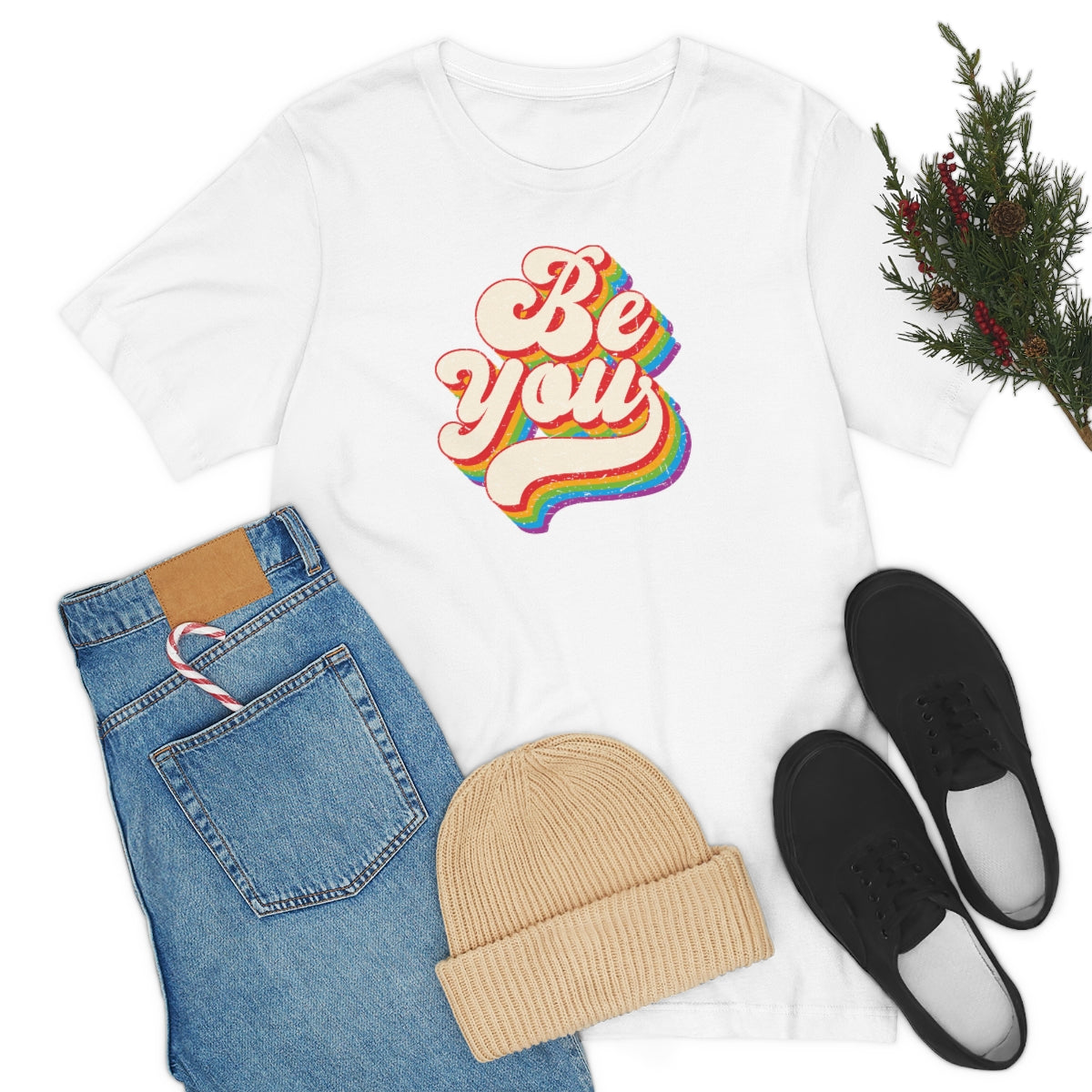 Pride Month Tee, Pride T-Shirt, Be You Pride Shirt, Be You, Gay Pride, Rainbow Retro Tee, Rainbow, Retro, Vintage Shirt, Vintage Lettering