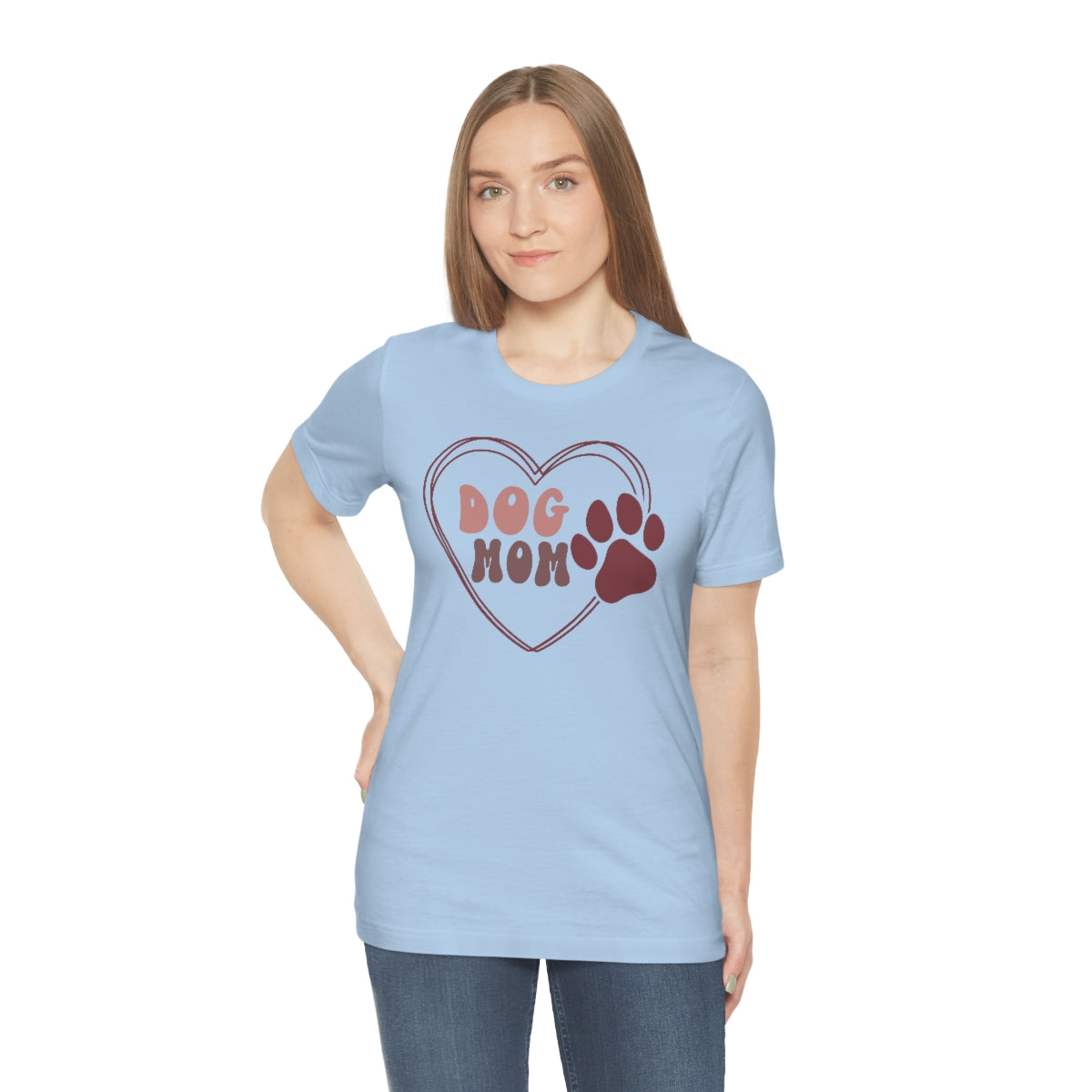 Dog Mom Heart Unisex Jersey Short Sleeve Tee