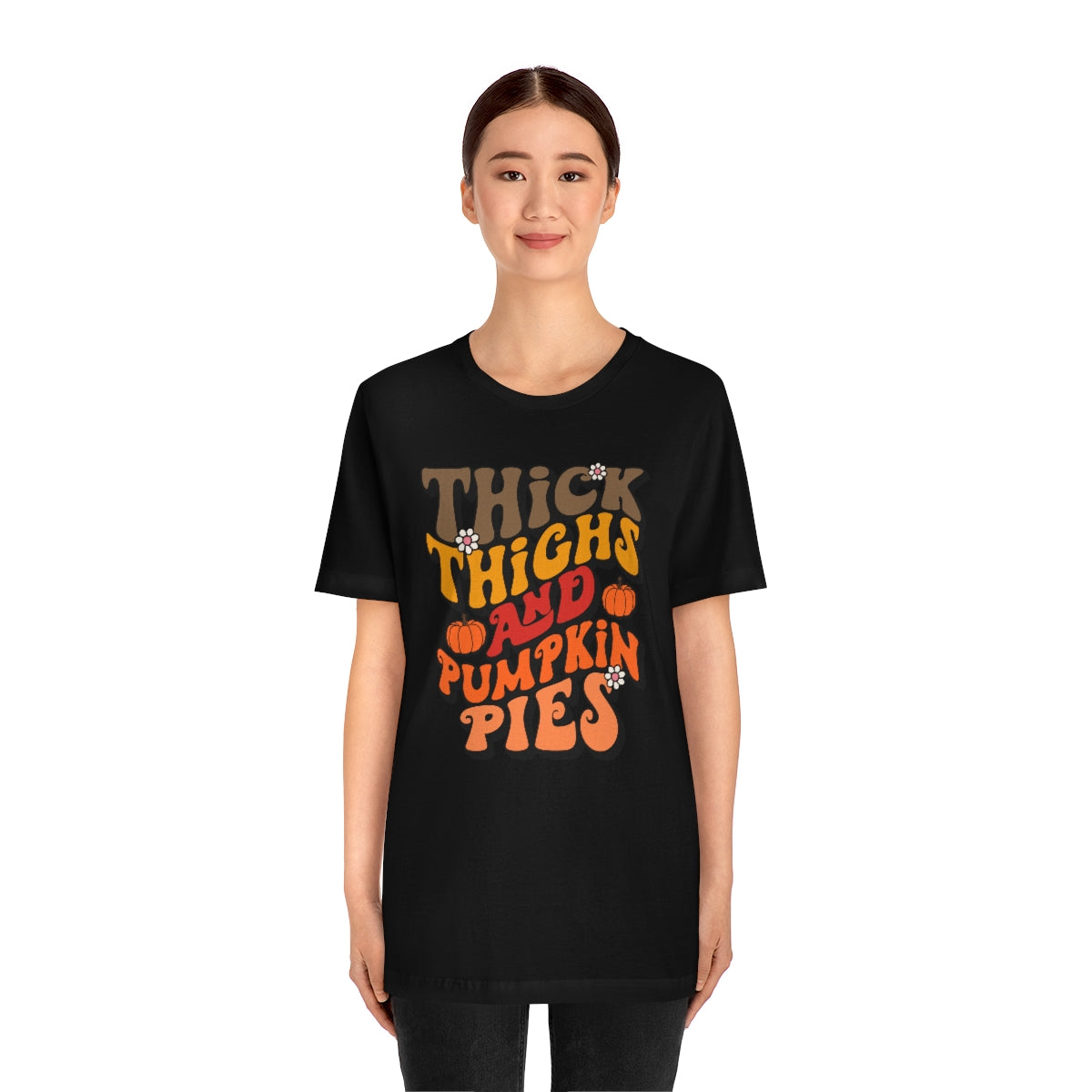 Thick Thighs Pumpkin Pies Unisex Jersey Short Sleeve Tee