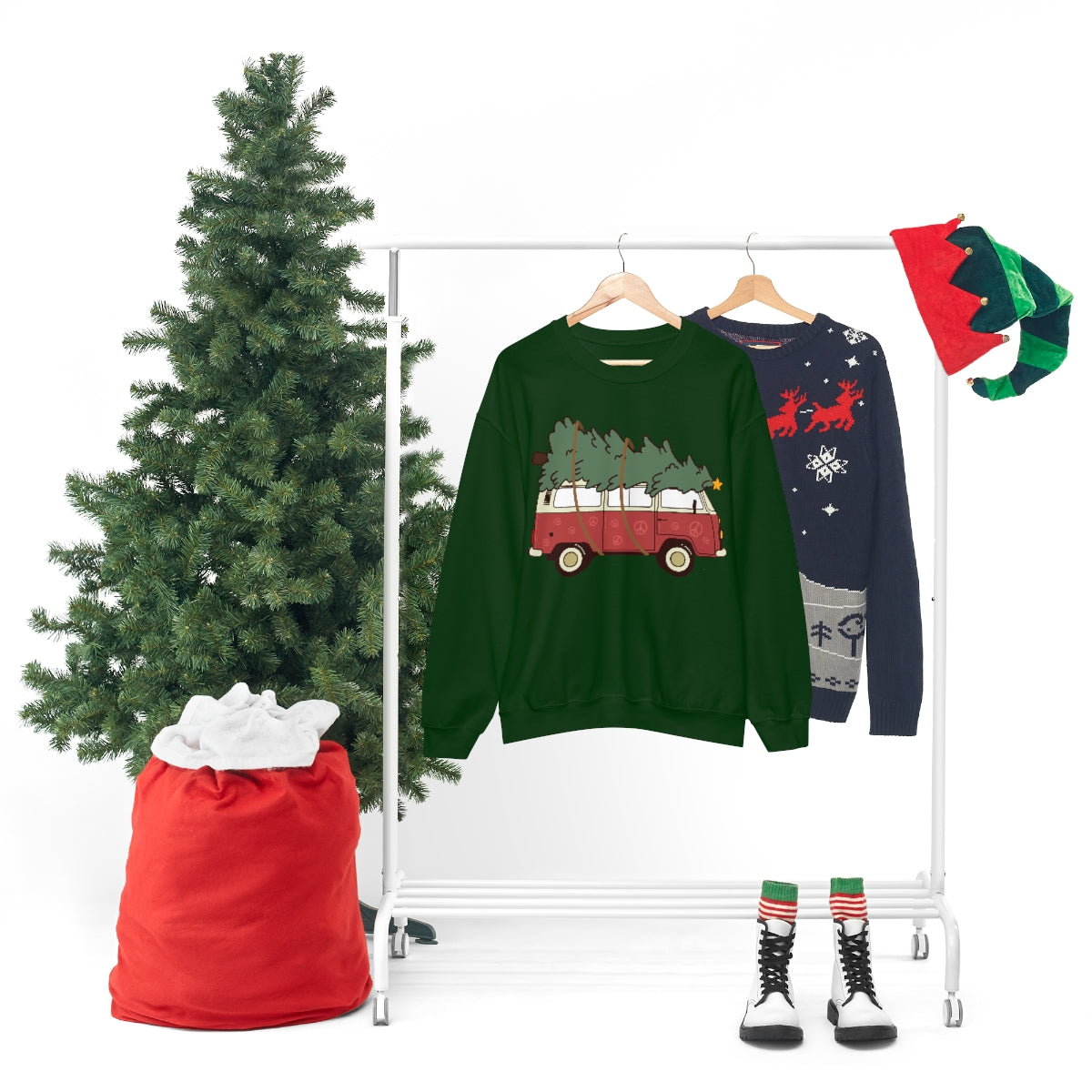 Christmas Tree Sweatshirt, Unisex Adult Hoodie, Merry Xmas Crew, Gifts for Her, Gifts For Him, Winter Sweatshirt