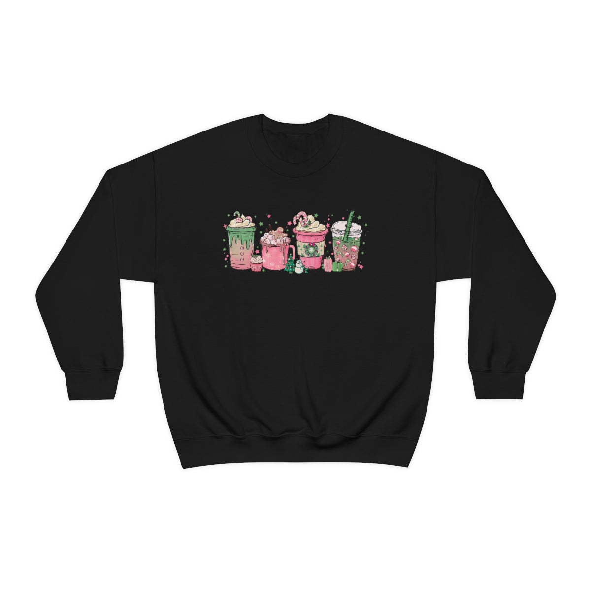 Pink Coffee Sweatshirt, Christmas coffee Sweatshirt, Coffee Lover gift, Latte drink Crewneck, women Holiday sweater, Starbuck Lover Gifts
