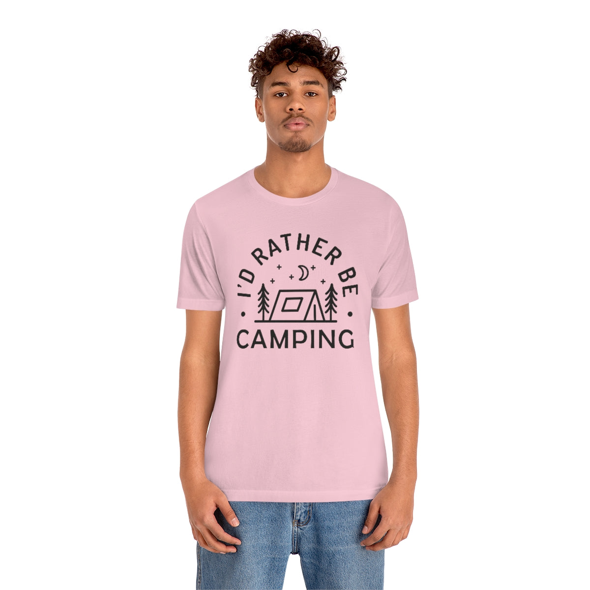 I'd Rather Be Camping Unisex Jersey Short Sleeve Tee