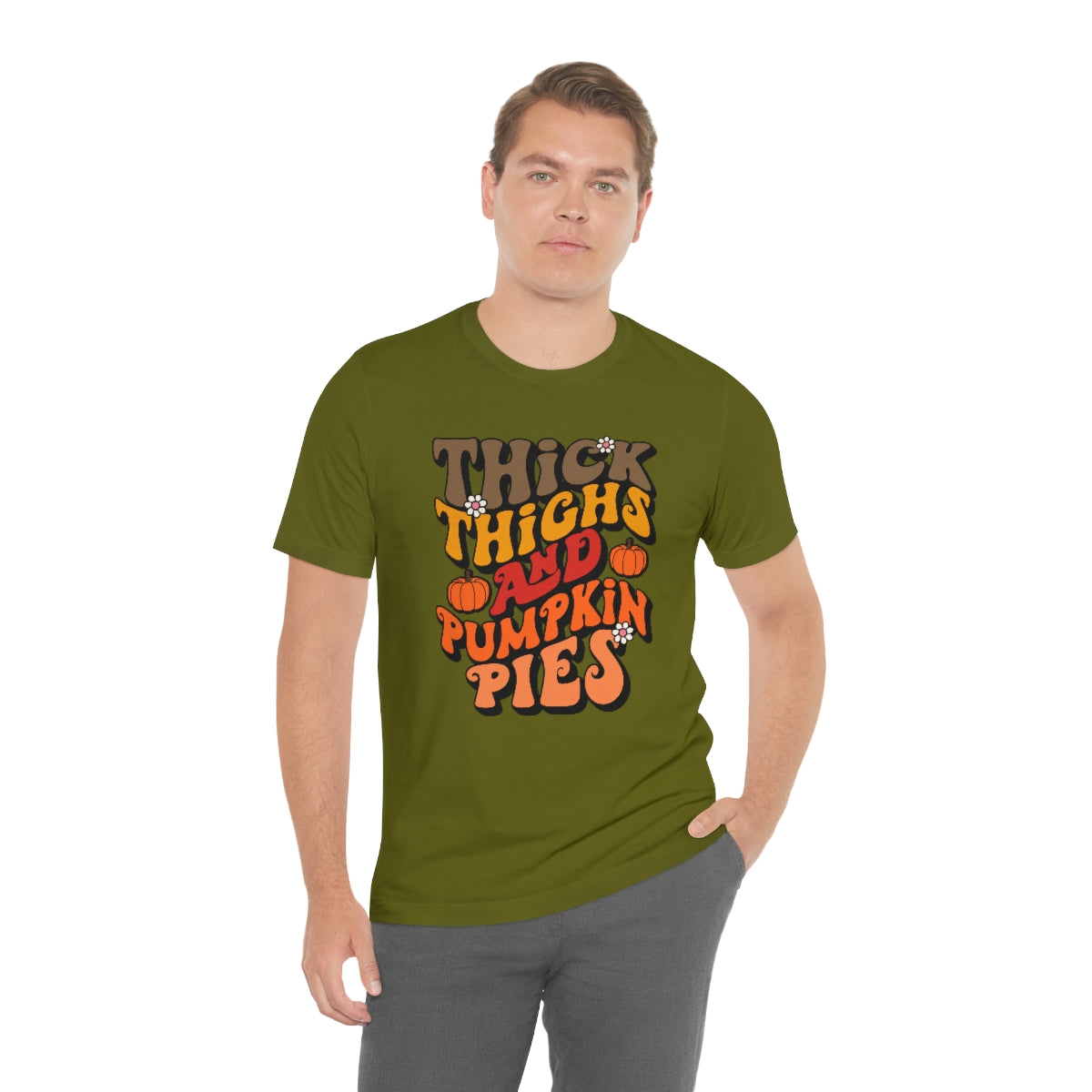 Thick Thighs Pumpkin Pies Unisex Jersey Short Sleeve Tee