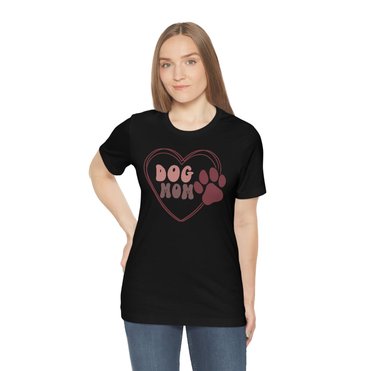 Dog Mom Heart Unisex Jersey Short Sleeve Tee