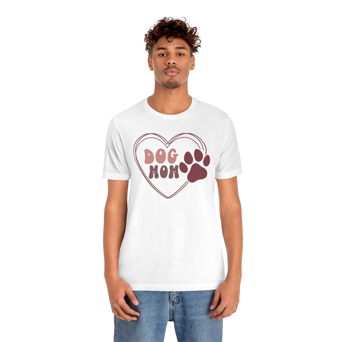 Dog Mom Heart Unisex Jersey Short Sleeve Tee