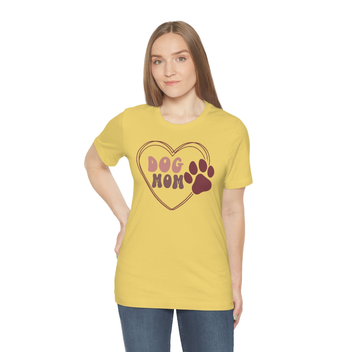 Dog Mom Heart Unisex Jersey Short Sleeve Tee