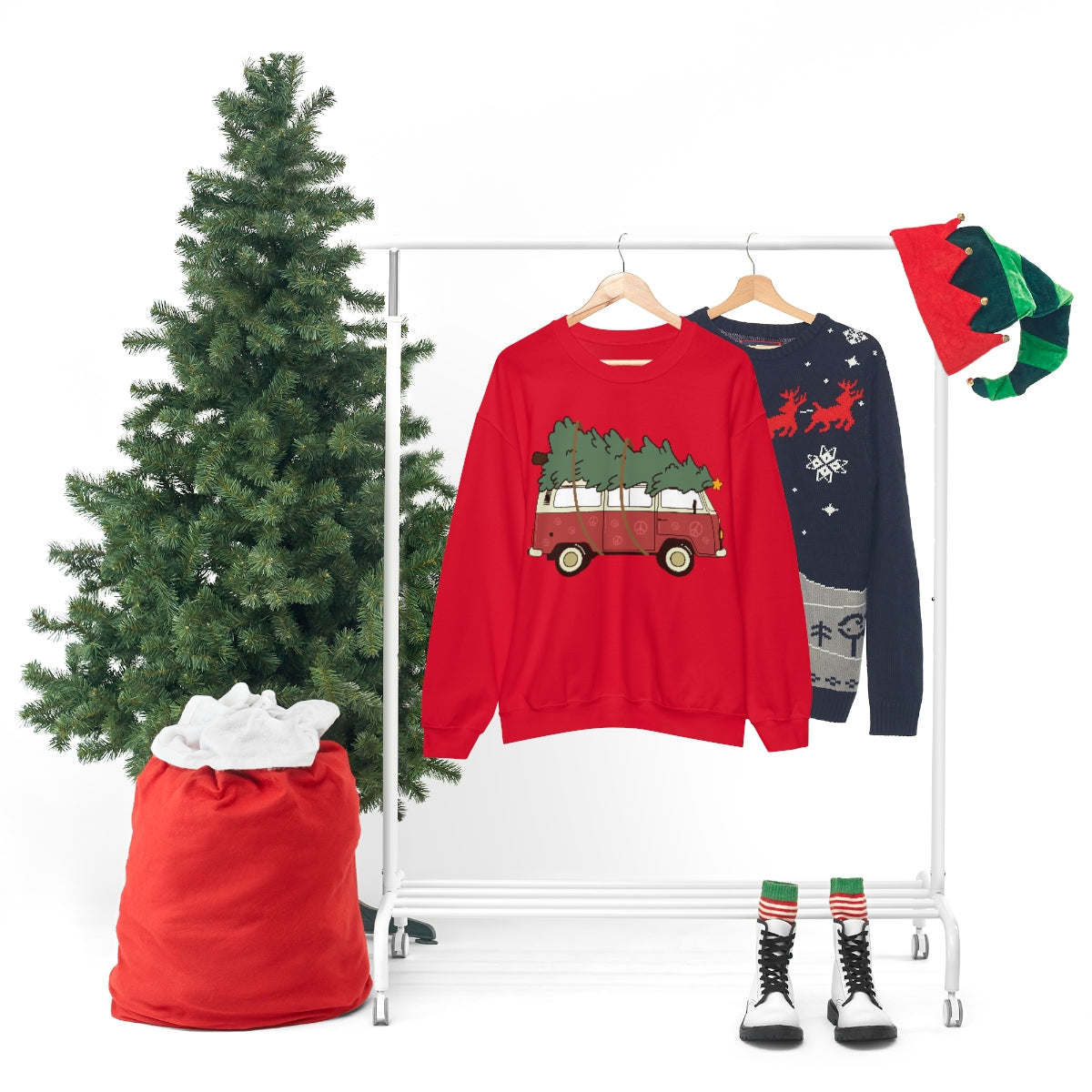 Christmas Tree Sweatshirt, Unisex Adult Hoodie, Merry Xmas Crew, Gifts for Her, Gifts For Him, Winter Sweatshirt