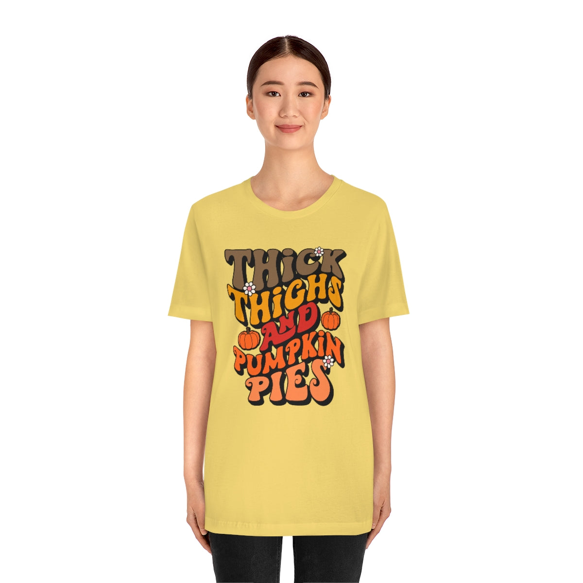 Thick Thighs Pumpkin Pies Unisex Jersey Short Sleeve Tee