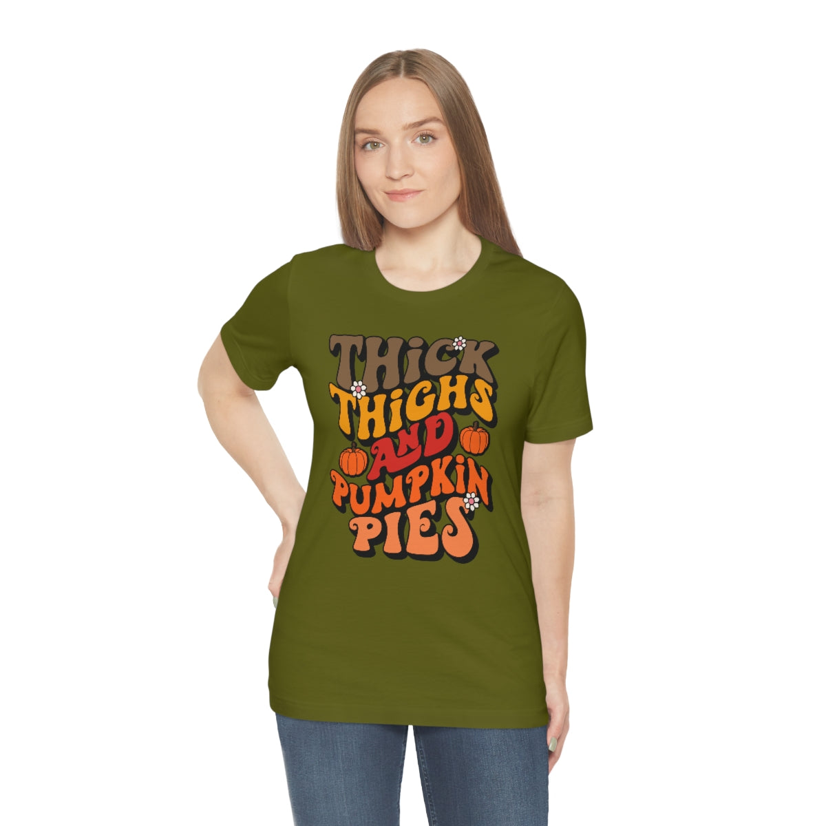 Thick Thighs Pumpkin Pies Unisex Jersey Short Sleeve Tee