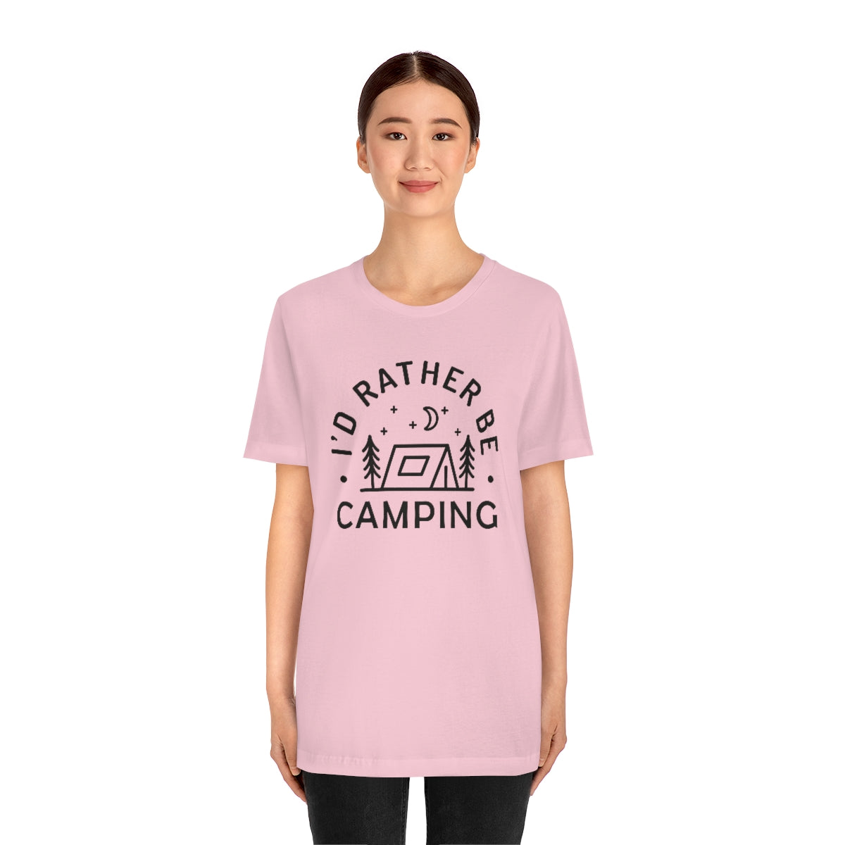 I'd Rather Be Camping Unisex Jersey Short Sleeve Tee