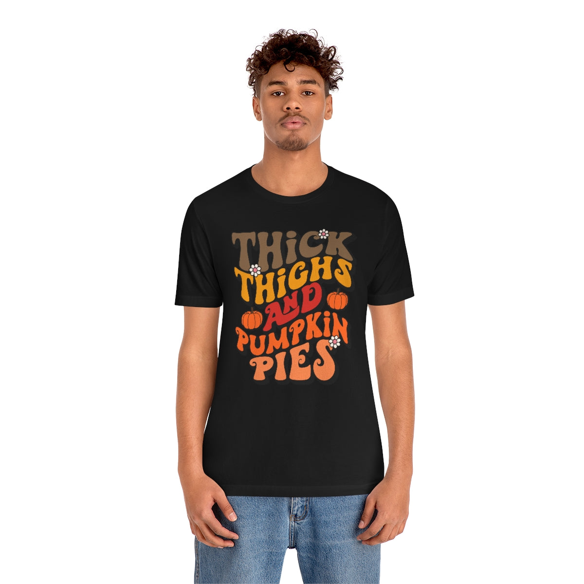 Thick Thighs Pumpkin Pies Unisex Jersey Short Sleeve Tee