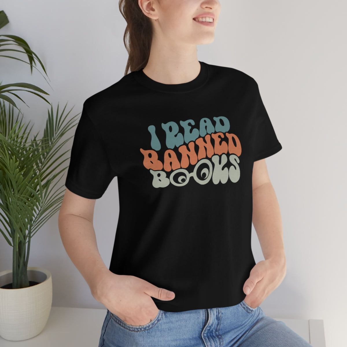 I read banned books groovy Unisex Jersey Short Sleeve Tee gift idea