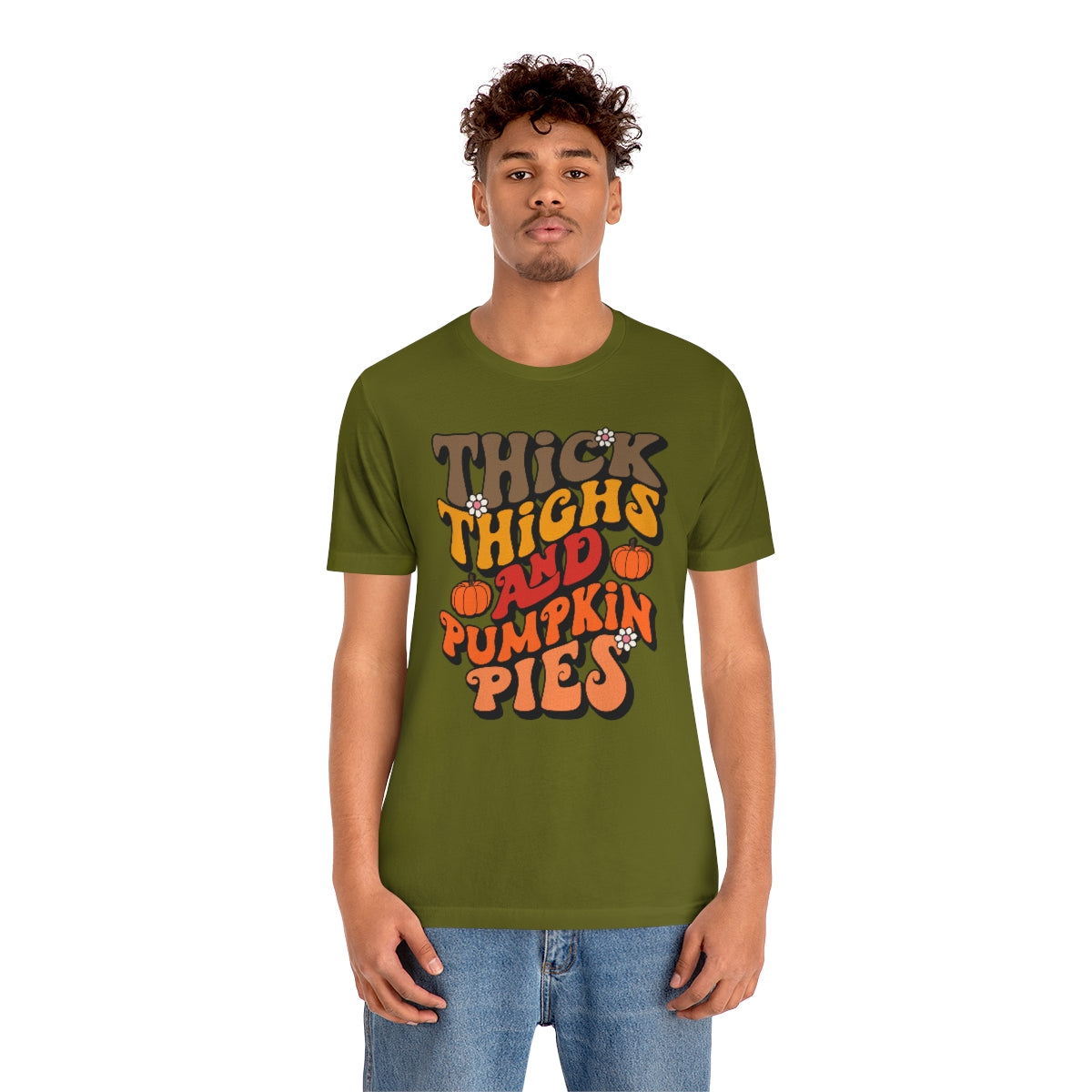Thick Thighs Pumpkin Pies Unisex Jersey Short Sleeve Tee