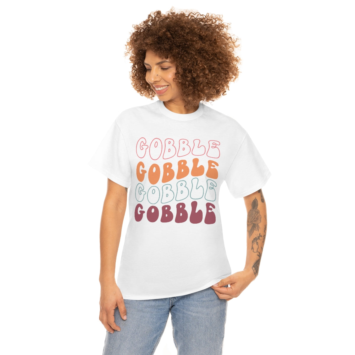 Gobble Gobble Thanksgiving Shirt, Thanksgiving Tee, Thanksgiving, Retro Shirt, Groovy Text Shirt, Gifts for Anyone