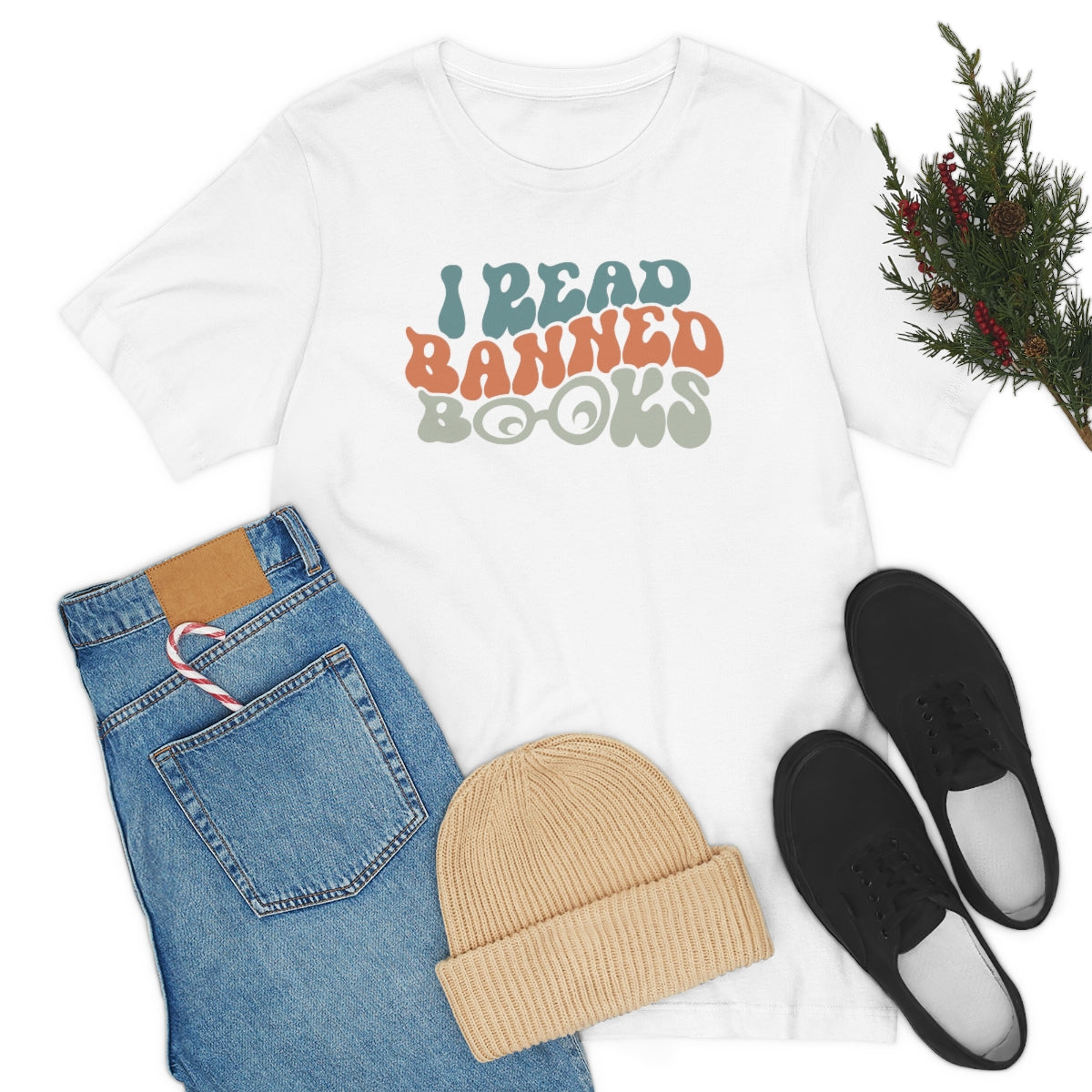 I read banned books groovy Unisex Jersey Short Sleeve Tee gift idea