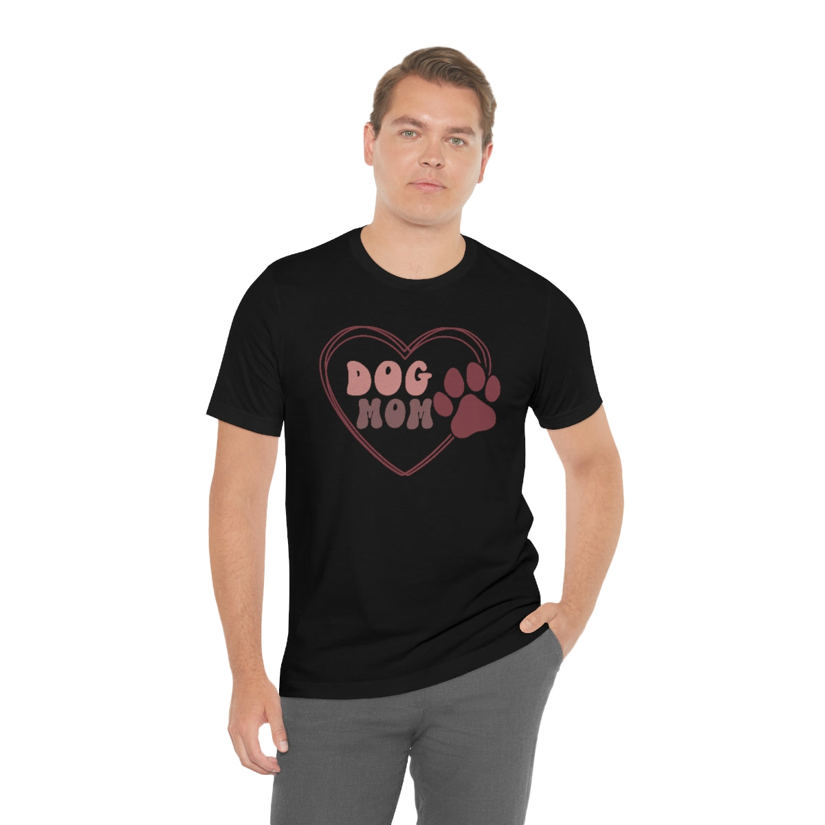Dog Mom Heart Unisex Jersey Short Sleeve Tee