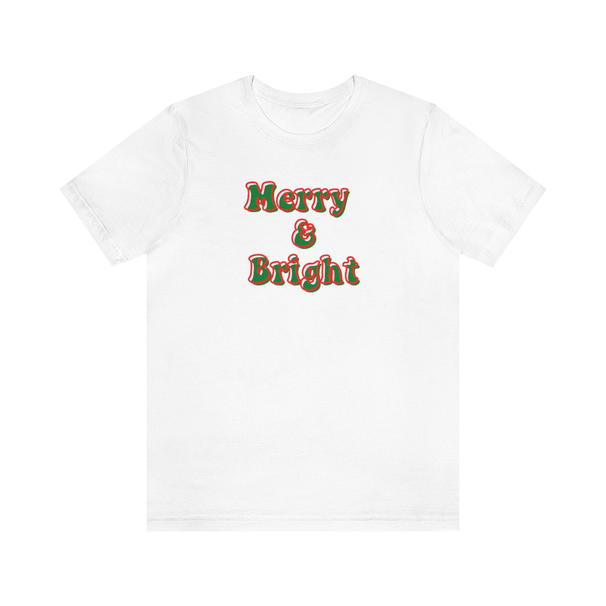 Merry and Bright Christmas Tee, Women's Christmas Shirt, Christmas Shirt for Her, Cute Xmas Gift for Her, Women's Christmas Shirt