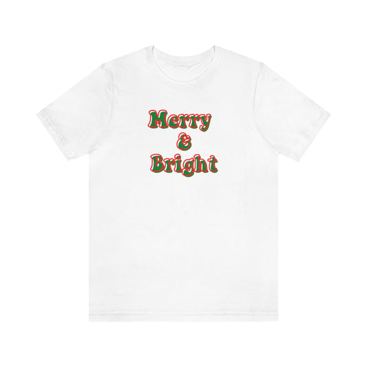 Merry and Bright Christmas Tee, Women's Christmas Shirt, Christmas Shirt for Her, Cute Xmas Gift for Her, Women's Christmas Shirt