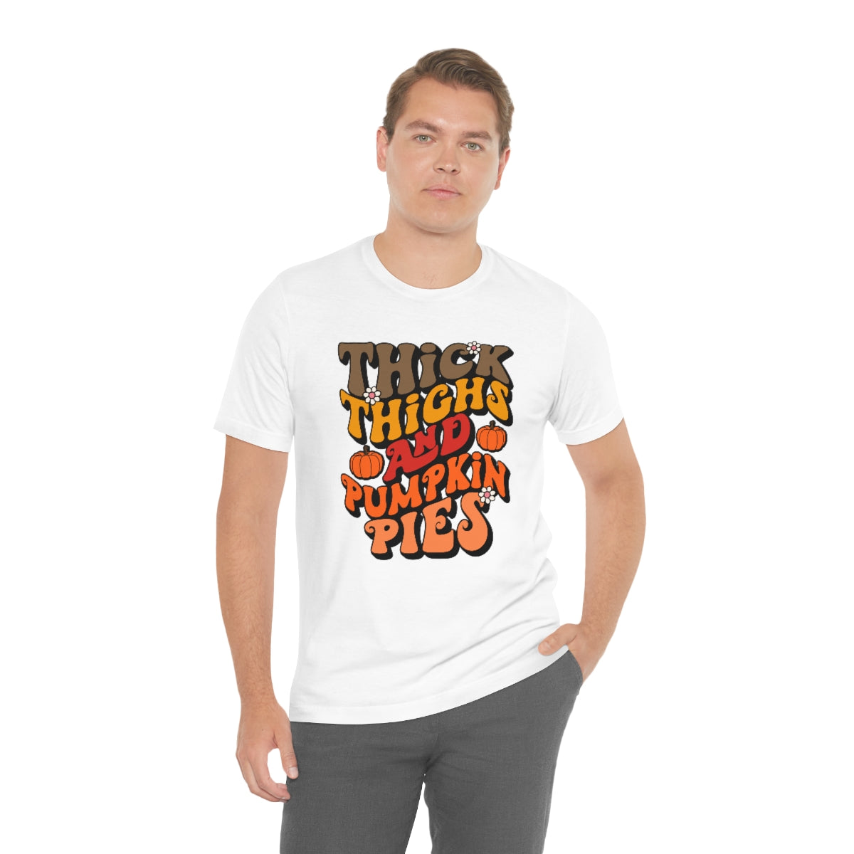 Thick Thighs Pumpkin Pies Unisex Jersey Short Sleeve Tee