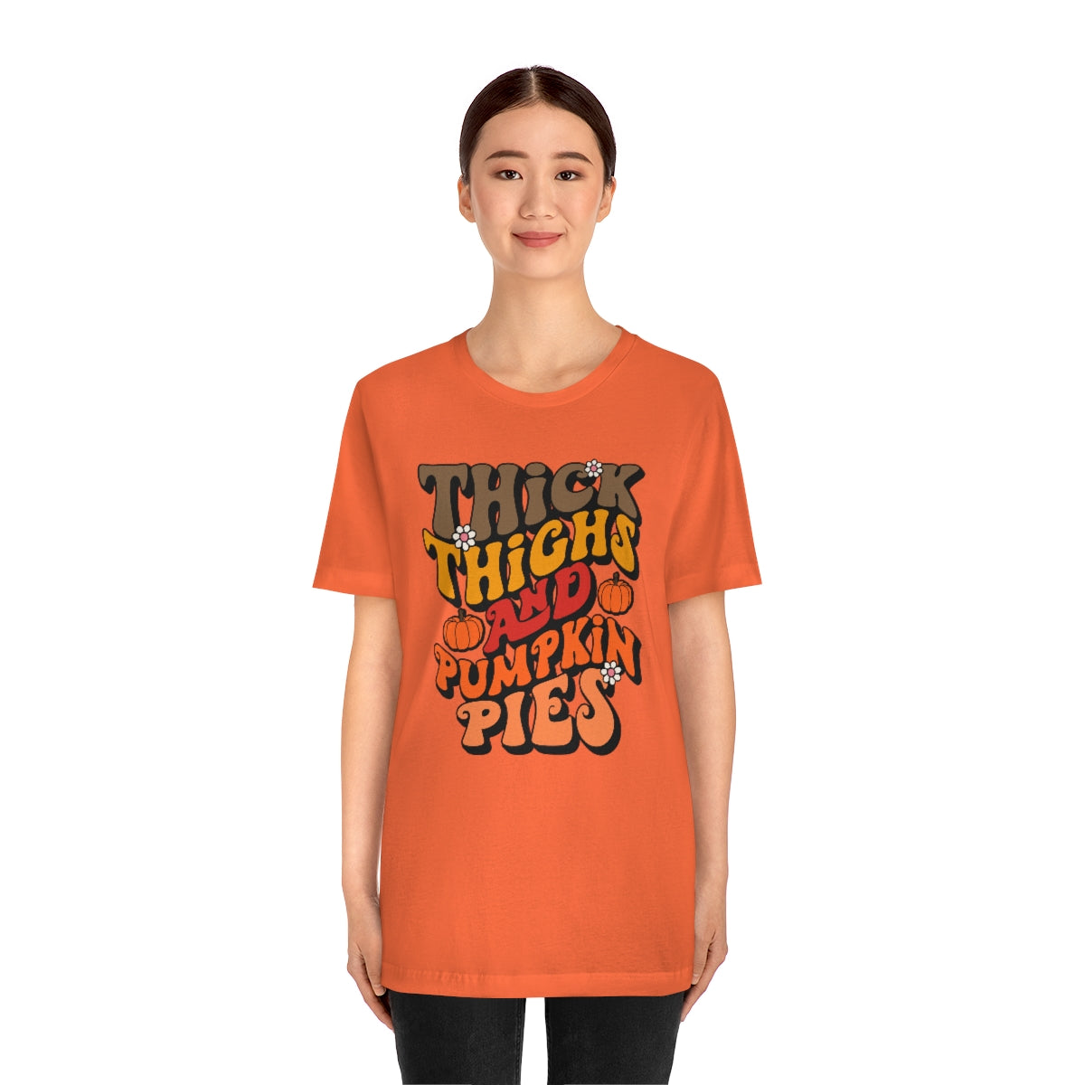 Thick Thighs Pumpkin Pies Unisex Jersey Short Sleeve Tee