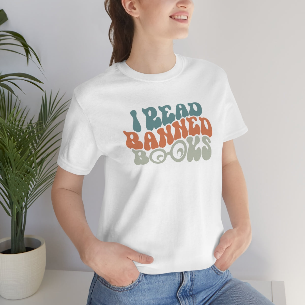 I read banned books groovy Unisex Jersey Short Sleeve Tee gift idea