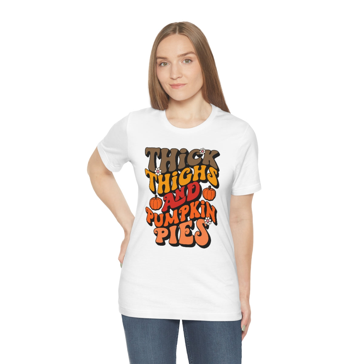 Thick Thighs Pumpkin Pies Unisex Jersey Short Sleeve Tee