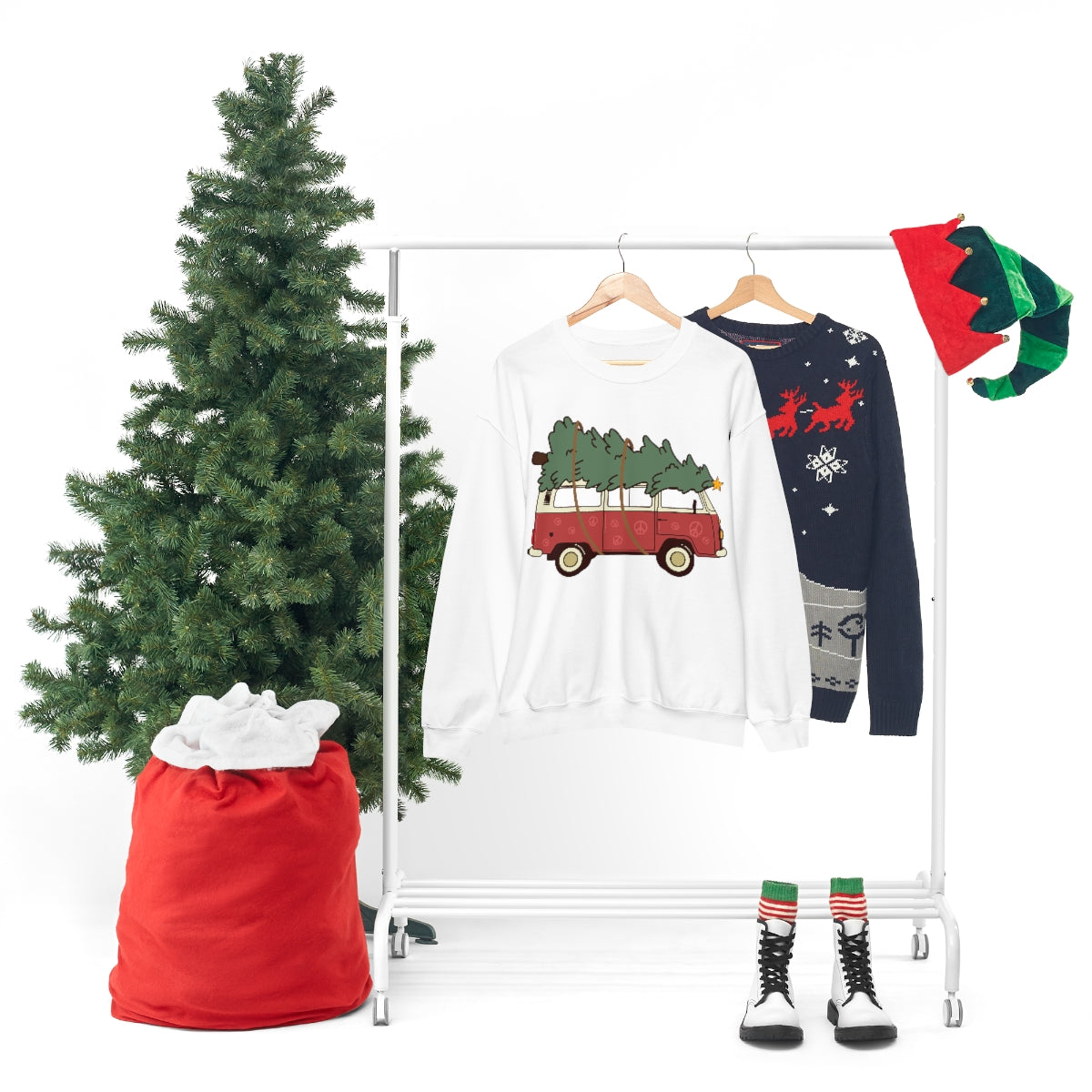 Christmas Tree Sweatshirt, Unisex Adult Hoodie, Merry Xmas Crew, Gifts for Her, Gifts For Him, Winter Sweatshirt