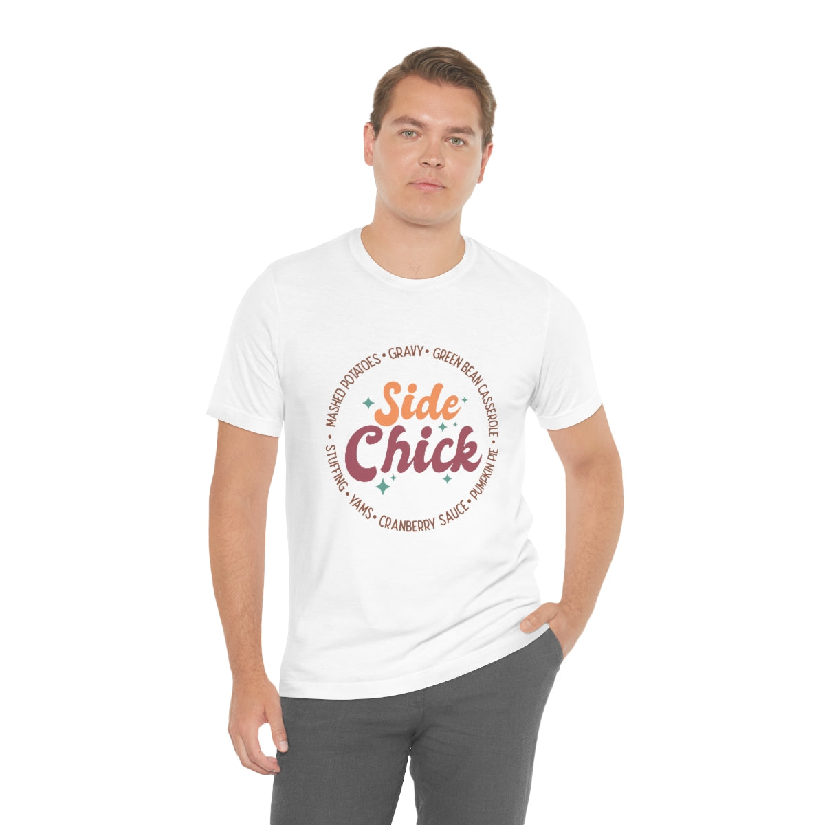 Side Chick Thanksgiving Unisex Jersey Short Sleeve Tee