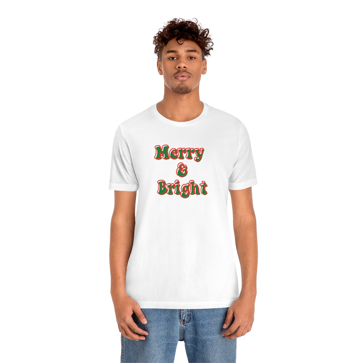 Merry and Bright Christmas Tee, Women's Christmas Shirt, Christmas Shirt for Her, Cute Xmas Gift for Her, Women's Christmas Shirt