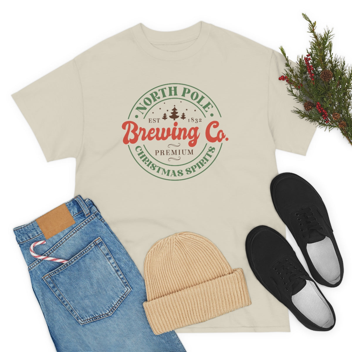 North Pole Brewing, Christmas Tee, X-mas TShirt, Unisex, Holiday Tee, Gift for Her, Gift for Him, Cute Shirt, Christmas, Holiday