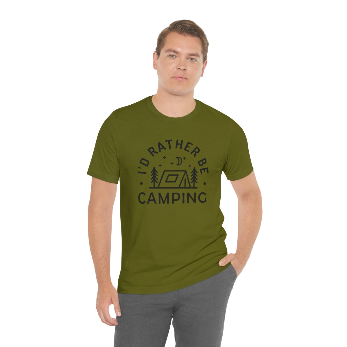 I'd Rather Be Camping Unisex Jersey Short Sleeve Tee