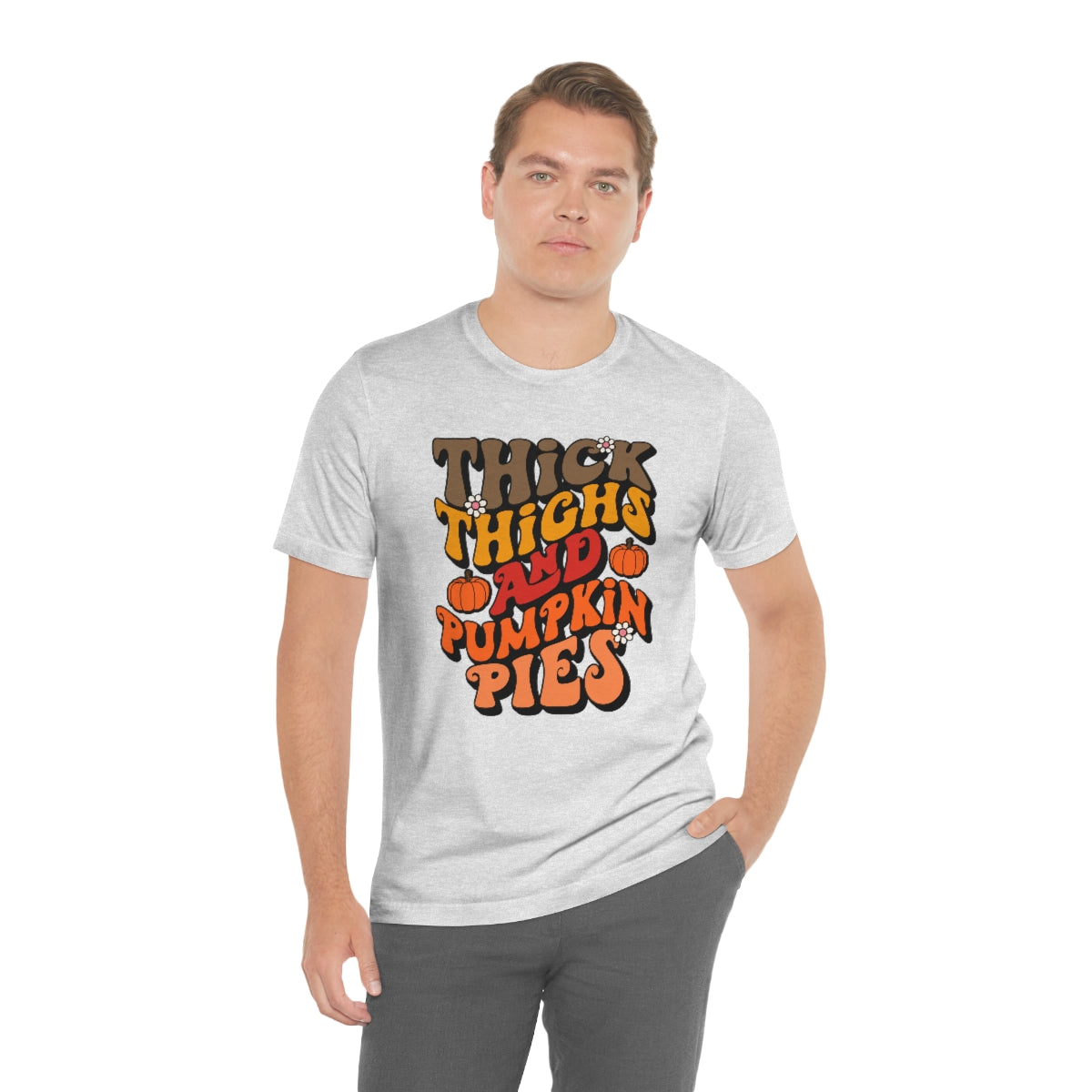 Thick Thighs Pumpkin Pies Unisex Jersey Short Sleeve Tee