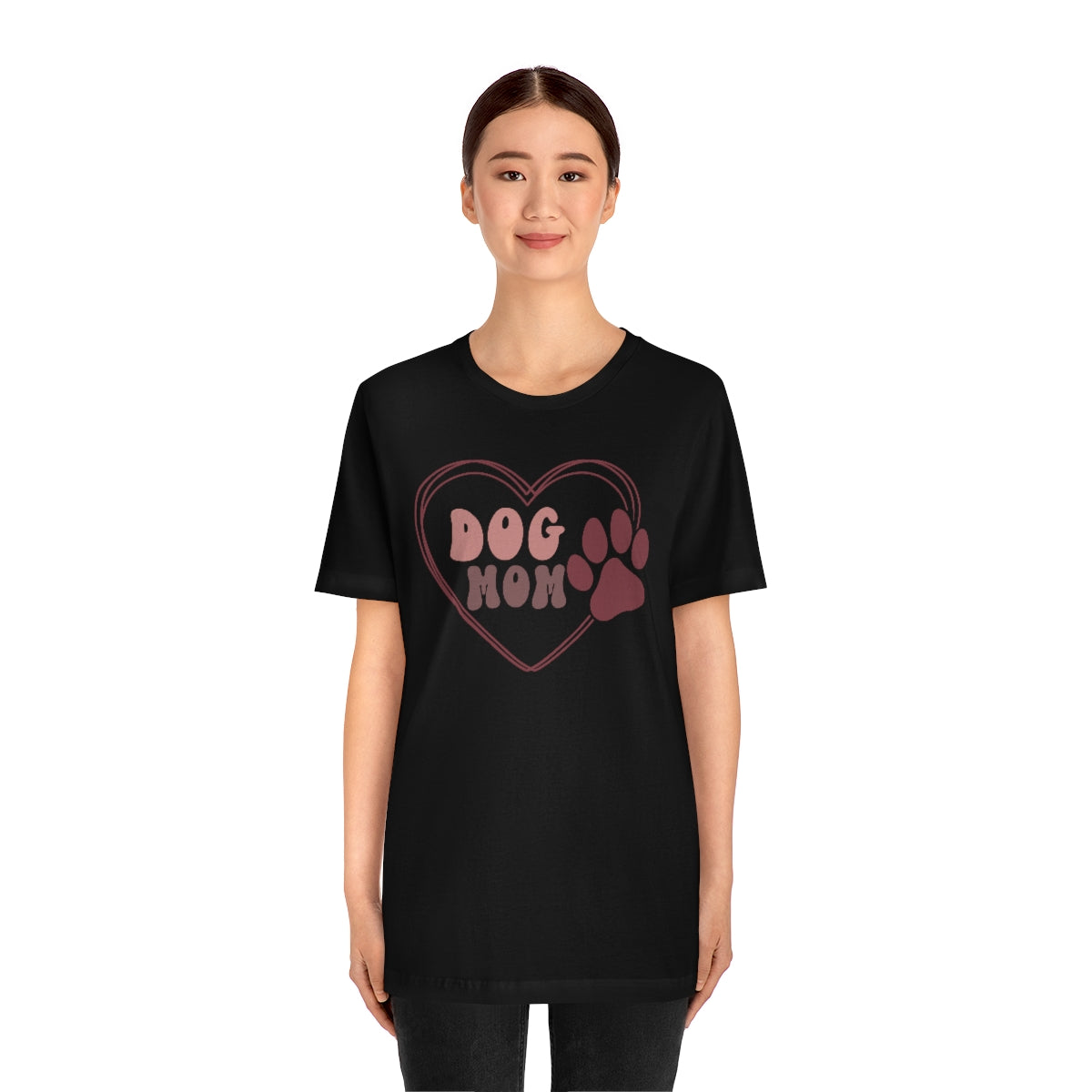 Dog Mom Heart Unisex Jersey Short Sleeve Tee