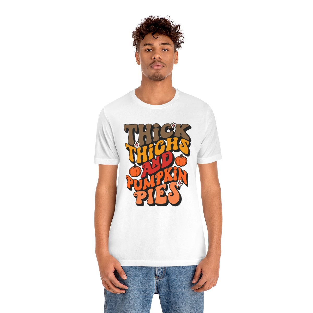 Thick Thighs Pumpkin Pies Unisex Jersey Short Sleeve Tee