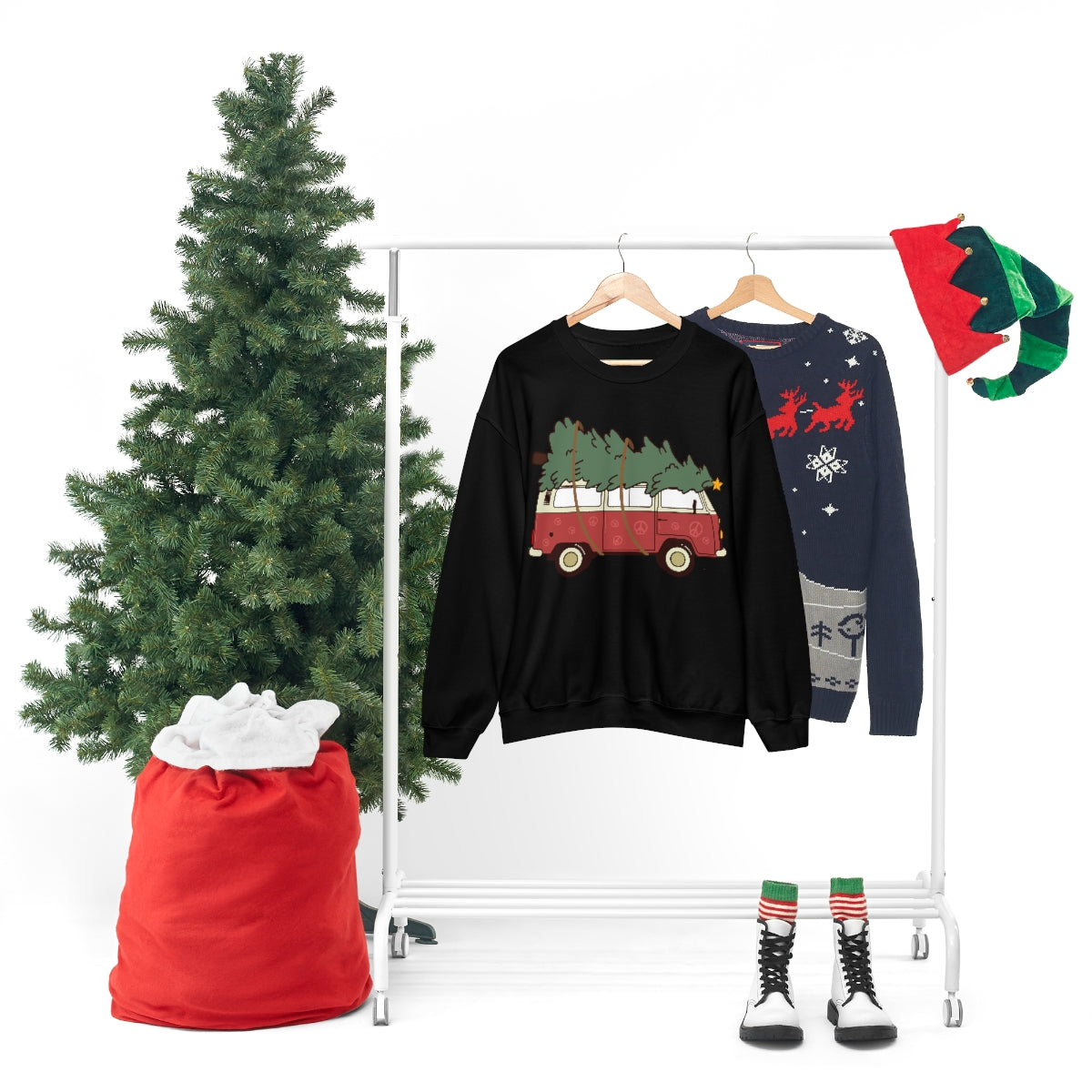 Christmas Tree Sweatshirt, Unisex Adult Hoodie, Merry Xmas Crew, Gifts for Her, Gifts For Him, Winter Sweatshirt