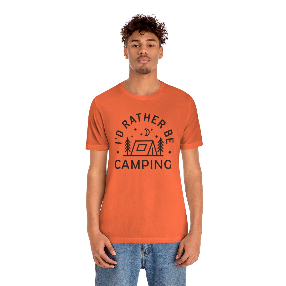 I'd Rather Be Camping Unisex Jersey Short Sleeve Tee