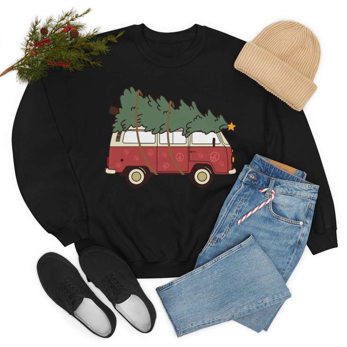 Christmas Tree Sweatshirt, Unisex Adult Hoodie, Merry Xmas Crew, Gifts for Her, Gifts For Him, Winter Sweatshirt