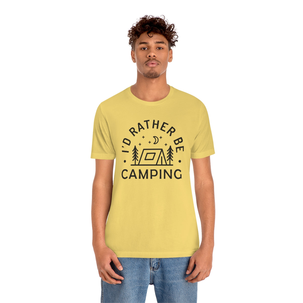 I'd Rather Be Camping Unisex Jersey Short Sleeve Tee