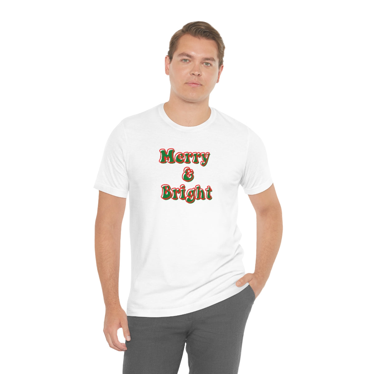 Merry and Bright Christmas Tee, Women's Christmas Shirt, Christmas Shirt for Her, Cute Xmas Gift for Her, Women's Christmas Shirt