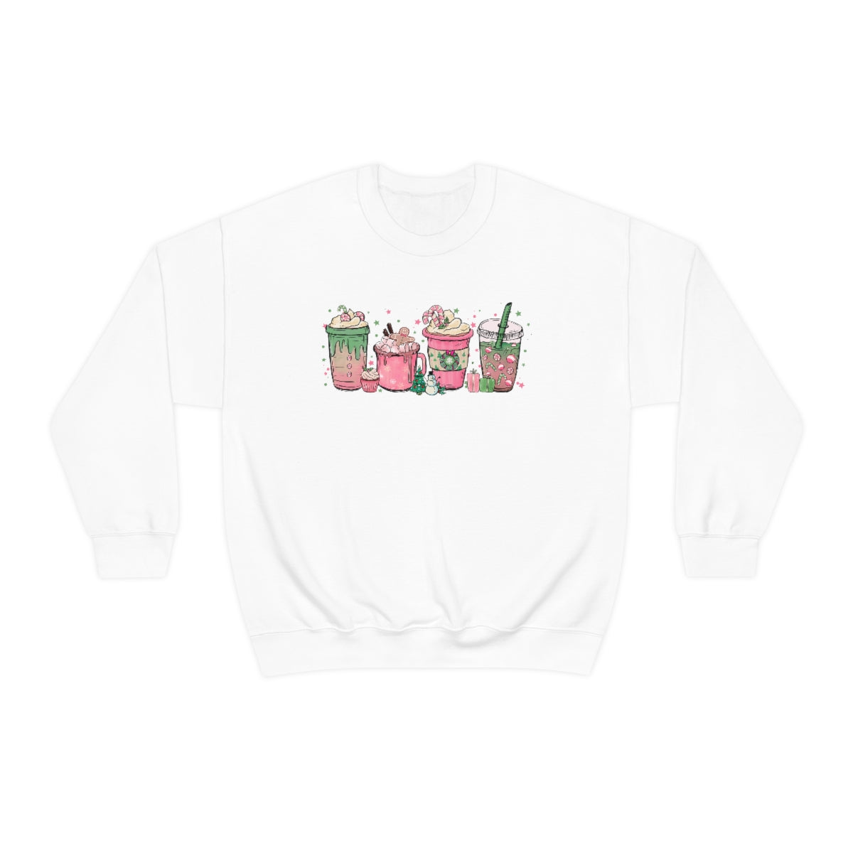 Pink Coffee Sweatshirt, Christmas coffee Sweatshirt, Coffee Lover gift, Latte drink Crewneck, women Holiday sweater, Starbuck Lover Gifts