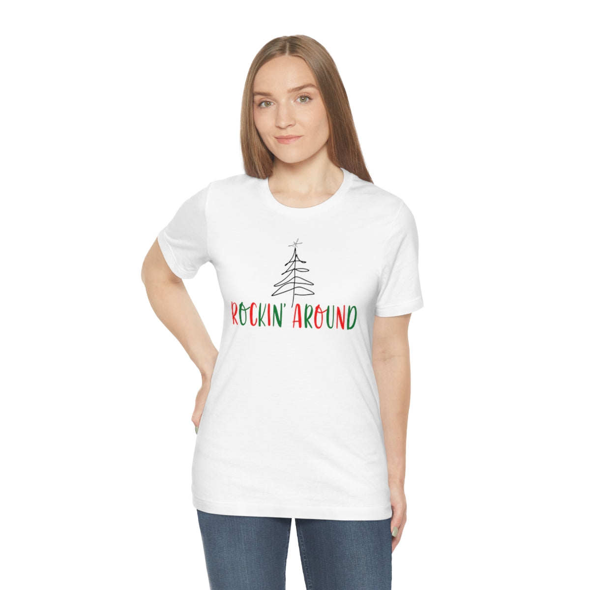 Christmas Shirt, Rockin Around the Christmas Tree T-shirt, Cute Xmas Tee, Funny Holiday Season Shirt, Unisex Adult Holiday shirt