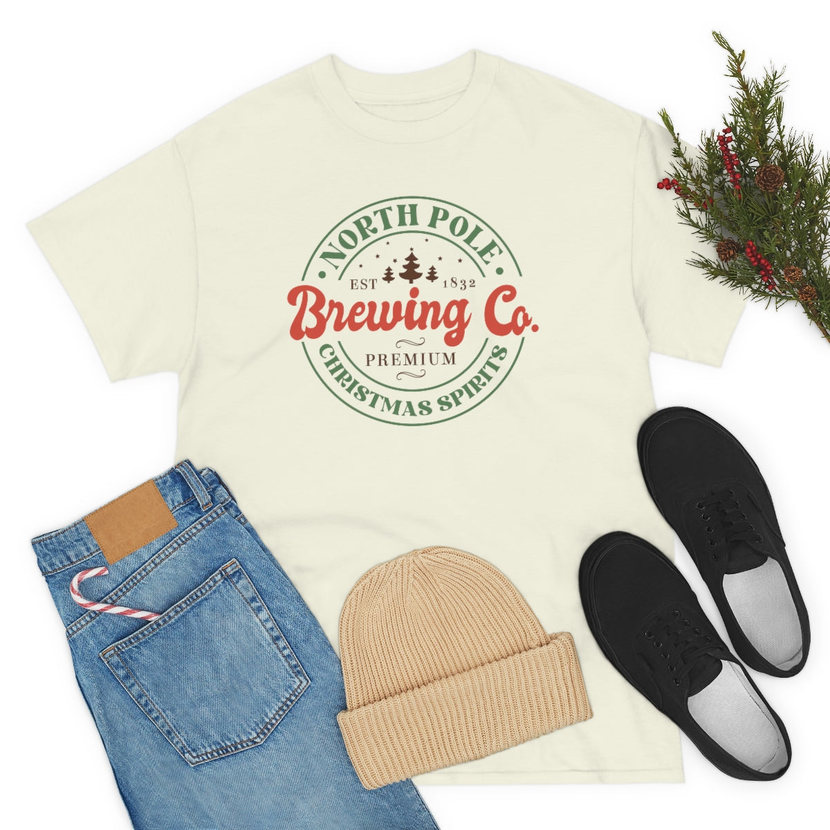North Pole Brewing, Christmas Tee, X-mas TShirt, Unisex, Holiday Tee, Gift for Her, Gift for Him, Cute Shirt, Christmas, Holiday