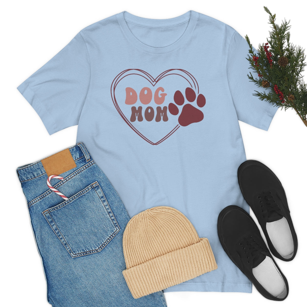 Dog Mom Heart Unisex Jersey Short Sleeve Tee