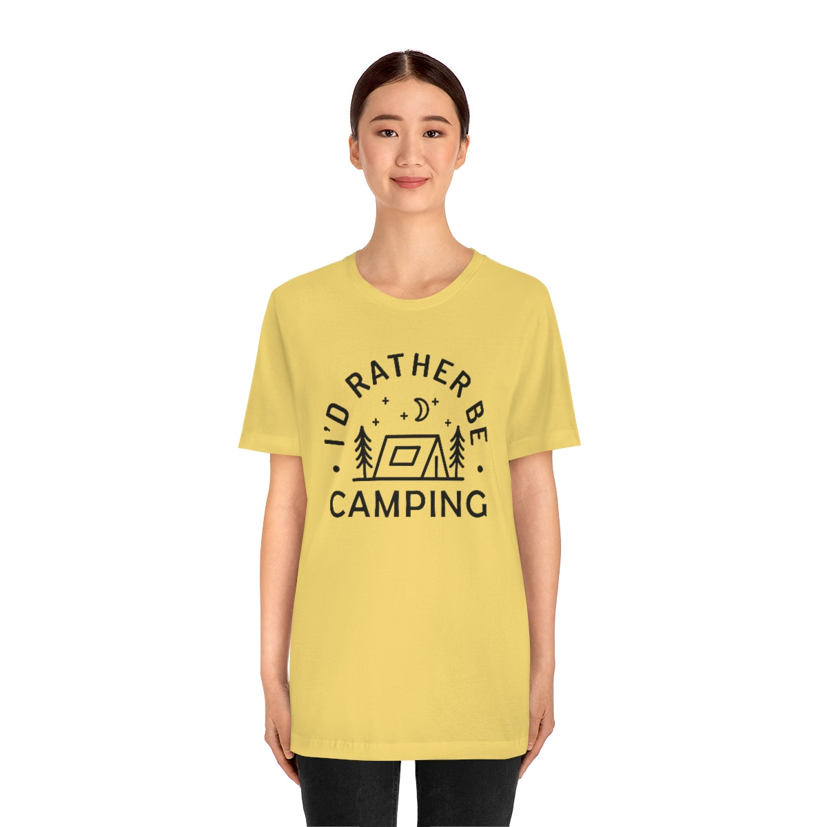 I'd Rather Be Camping Unisex Jersey Short Sleeve Tee