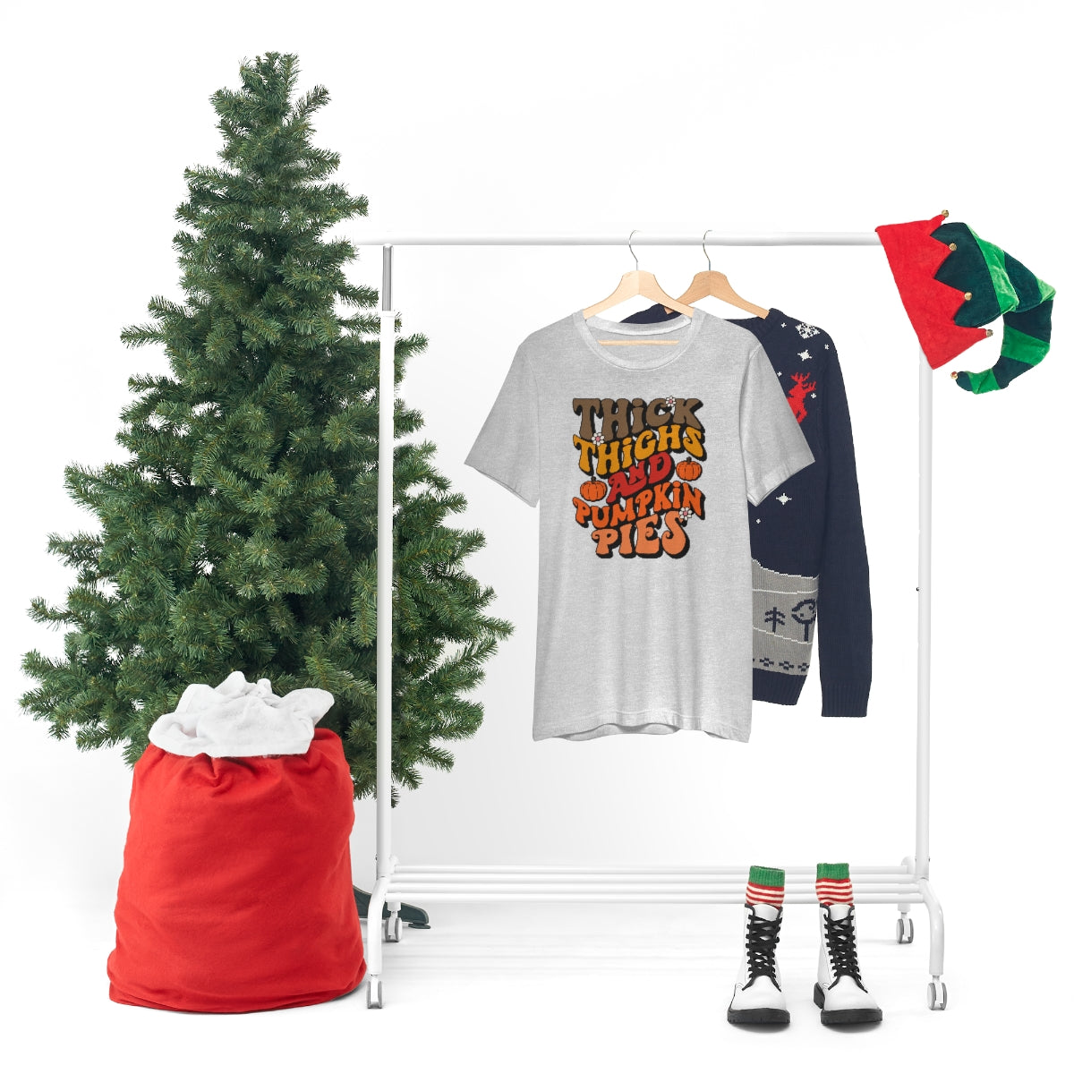 Thick Thighs Pumpkin Pies Unisex Jersey Short Sleeve Tee